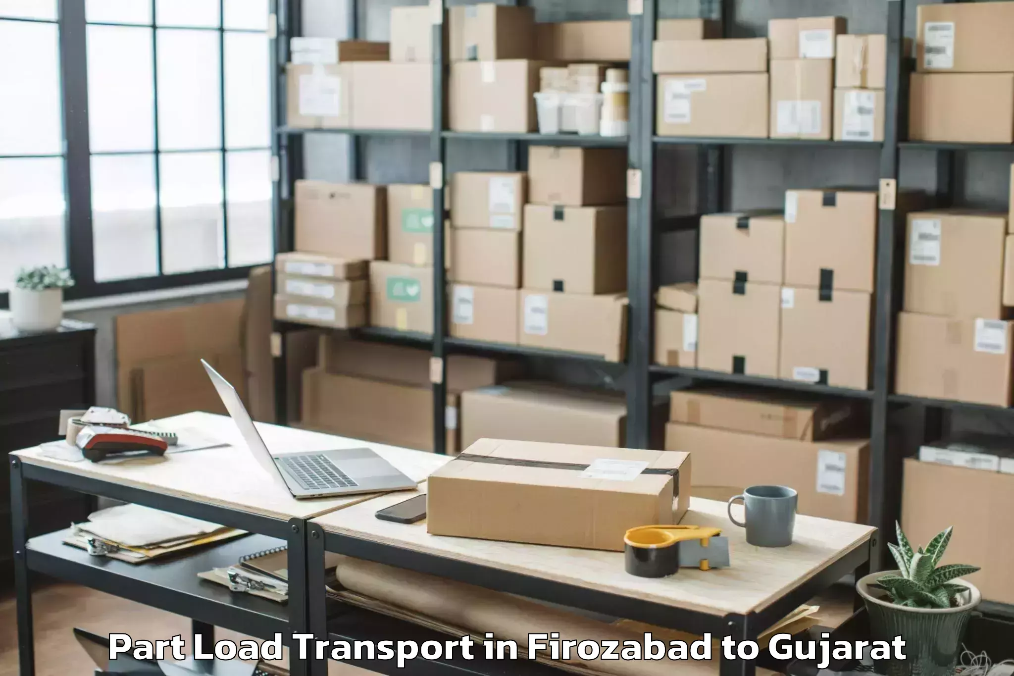 Reliable Firozabad to Jhulasan Part Load Transport